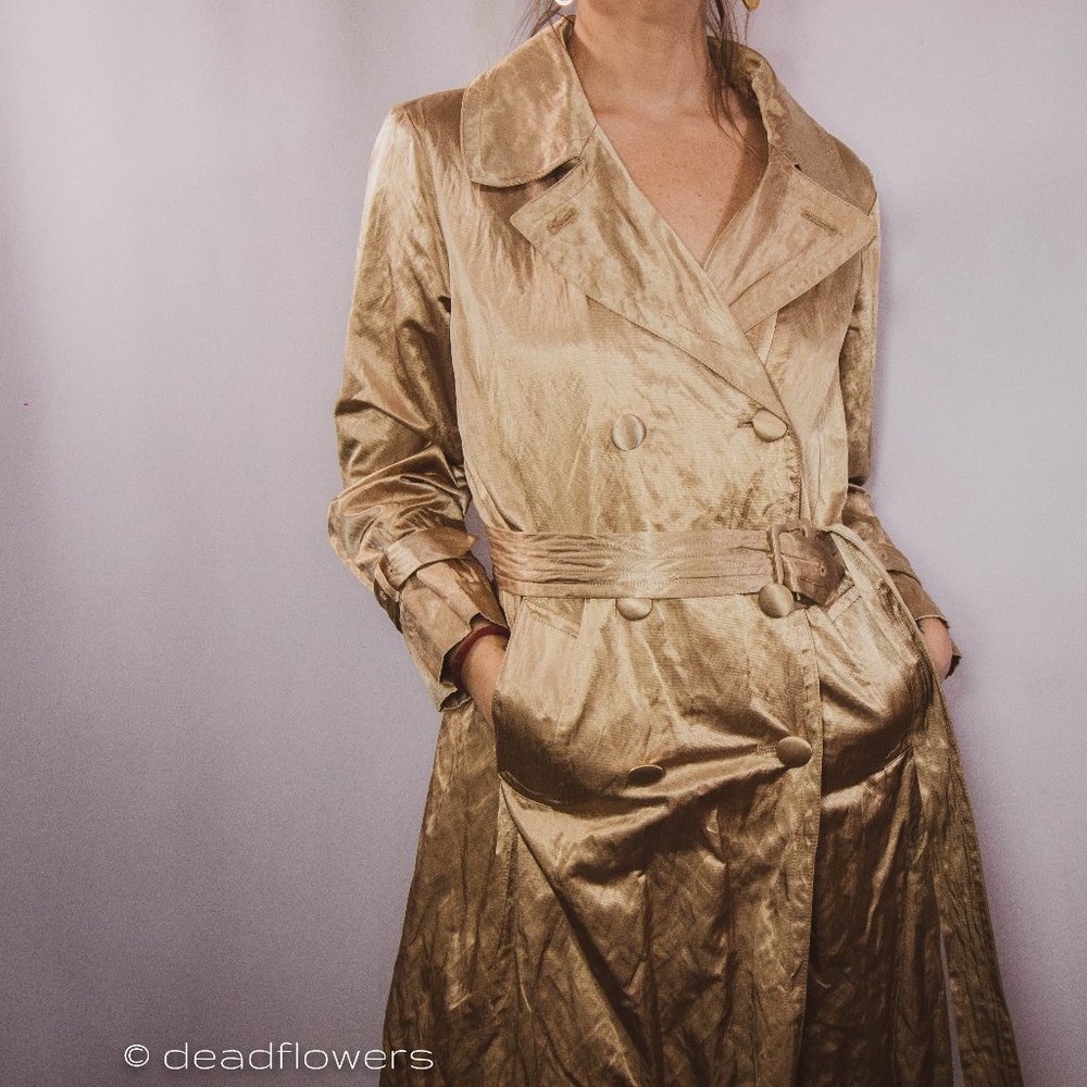 Talbots Gold Trench Size Petite 12